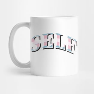 self made - trans pride typography (serif) Mug